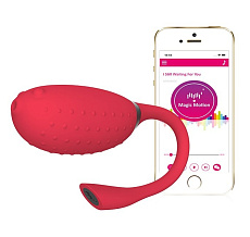 Виброяйцо из силикона с гибким хвостиком Magic Motion Magic Fugu, красное