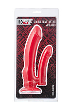 Женский вибратор для двойного проникновения Black&Red ToyFa, 15 см, красный