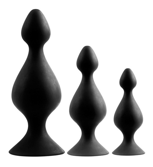 Анальные втулки Butt Plug из силикона, черные