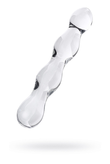 Фаллоимитатор волнистой формы из стекла Sexus Glass 17,7 см