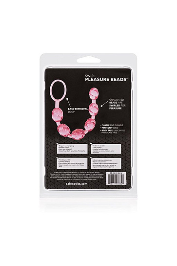 Анальные шарики Swirl Pleasure бирюзовые, из ПВХ, розовые