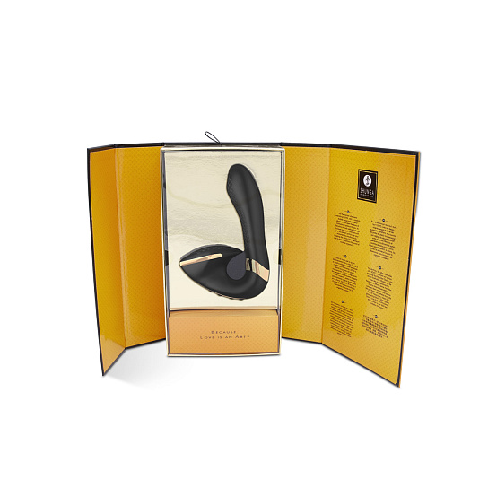 Вибратор с широким стимулятором клитора Shunga Soyo, черный