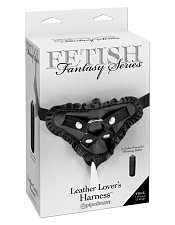 Кружевные трусики для страпона Leather Lover's Harness