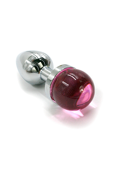 Анальная пробка с большим розовым кристаллом