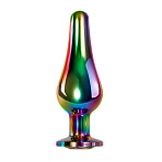 Радужная анальная пробка малая Evolved Rainbow Metal Plug, малая