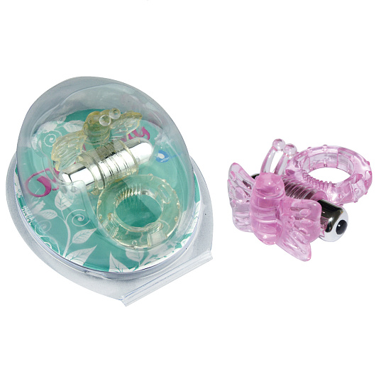 Виброкольцо розовое 7 Speed Butterfly