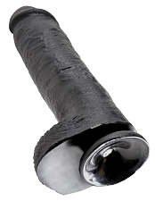 Фаллос-гигант 11 Cock with Balls на присоске, 15 см, черный