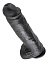 Фаллос-гигант 11 Cock with Balls на присоске, 15 см, черный