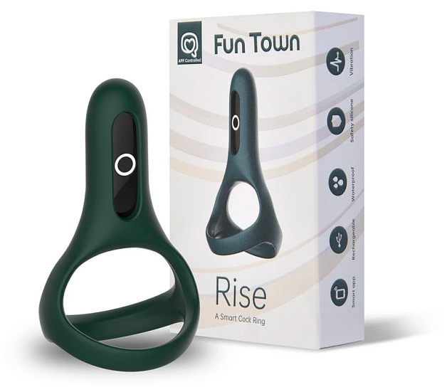 Двойное эрекционное кольцо Magic Motion Rise, темно-зеленое