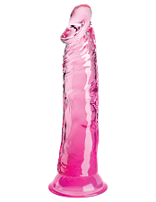 Фаллоимитатор с мошонкой на присоске King Cock Clear 8, розовый