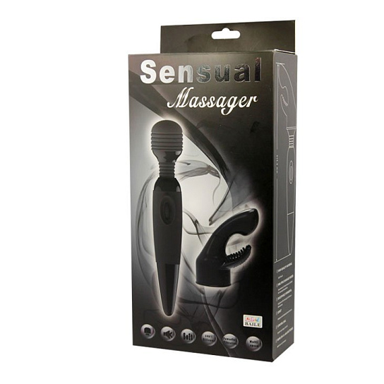 Вибромассажер Sensual Massager, черный с гибкой головкой