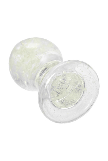 Стеклянная анальная пробка Sexus Glass, светится в темноте, 9 см, прозрачная