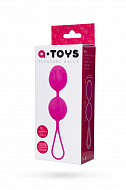 Розовые вагинальные шарики A-Toys для массажа с петлей