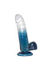 Фаллоимитатор прозрачный с омбре Toyfa A-Toys Avy, синий, 20 см