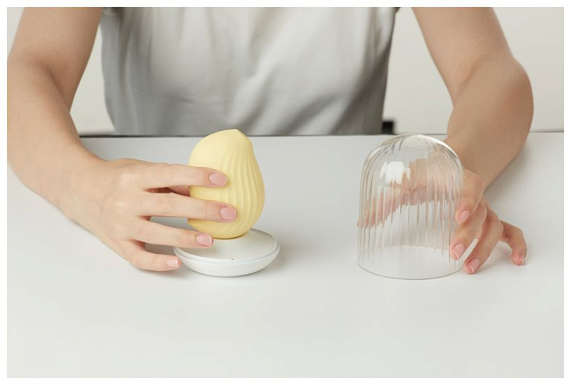 Вибростимулятор с функцией вакуумной стимуляции Cuddly Bird, желтый