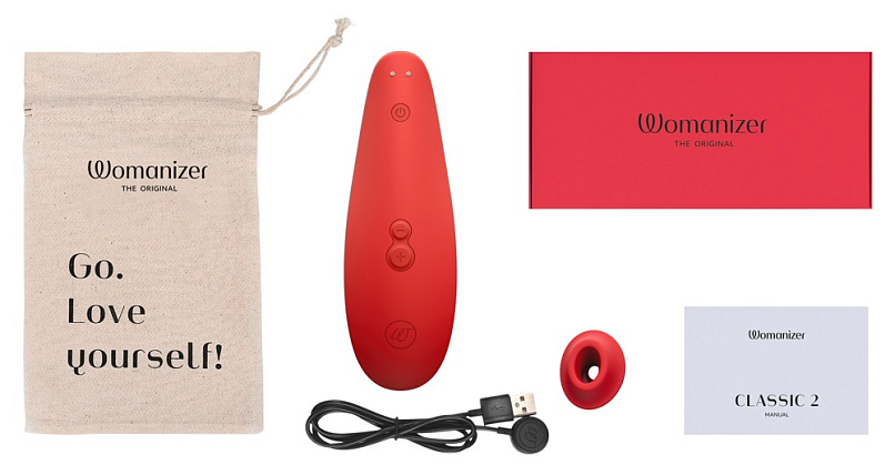 Вакуумно-волновой стимулятор клитора Womanizer Marilyn Monroe, красный