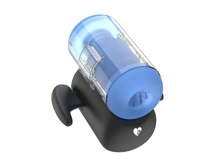 Вибромастурбатор Amovibe Black Knight с имитацией фрикций и подогревом