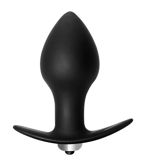 Анальная пробка BULB ANAL с вибрацией средняя, черная