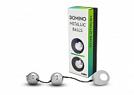 Металлические шарики Domino для вагинальных мышц, на нитке, серебристые