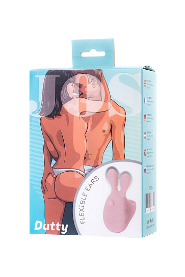 Вибронасадка на палец Dutty со стимуляцией клитора, бежевая, 8 см