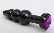 Черная металлическая пробка с фиолетовым кристаллом
