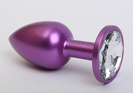 Анальная втулка цвета фиолетовый металлик, 4sexdream, прозрачная