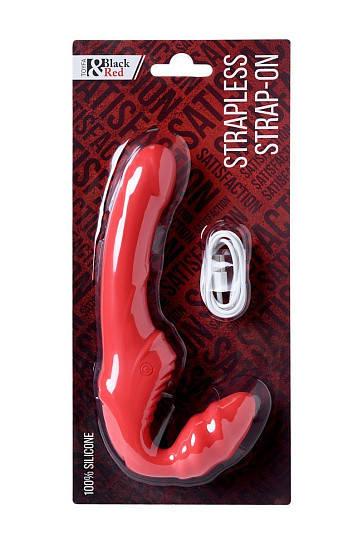Безремневой страпон BLACK & RED BY TOYFA, 12 см, красный