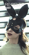 БДСМ маска Bunny в форме кролика, цвет черный