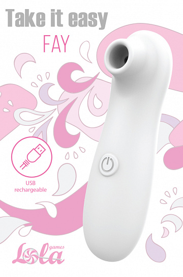 Вакуумно-волновой стимулятор Lola Games Take It Easy Fay перезаряжаемый, белый