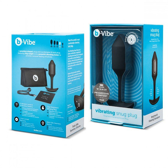 Пробка для ношения с вибрацией B-VIBE VIBRATING SNUG PLUG 2, черная