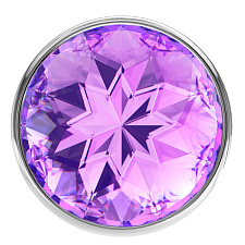 Анальная пробка Lola Games Diamond Clear Sparkle со стразом, XL, фиолетовая