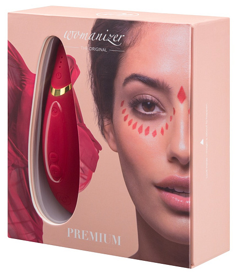 Стимулятор клитора Womanizer Premium, красный