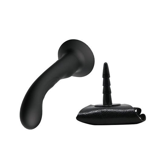 Фаллос эргономичный Baile Ultra Harness Curvy Dildo, черный 15,8 см