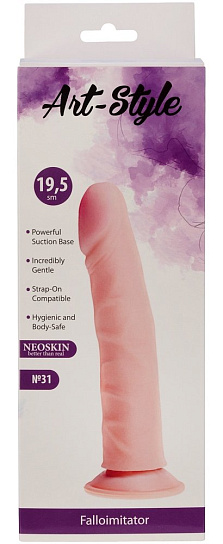 Фаллоимитатор на присоске Art-Style №31, телесный 19,5 см