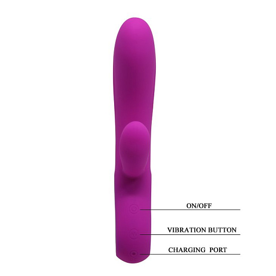 Силиконовый вибратор Conrad с клиторальным отростком, 12 режимов