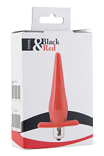 Анальная вибровтулка Black & Red водонепроницаемая, красная