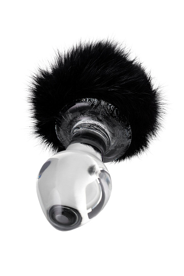 Стеклянная анальная пробка Sexus Glass 226, 13.5 см, черная