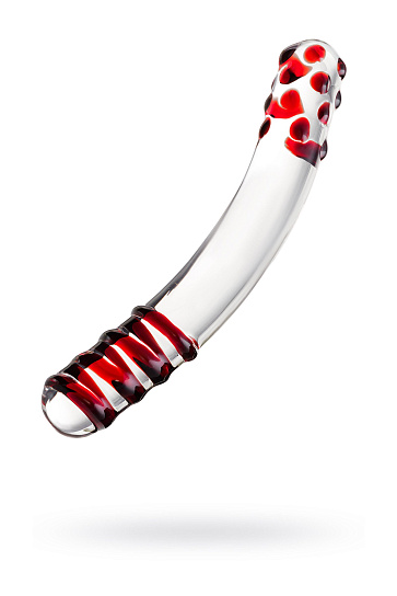 Двусторонний стеклянный фаллоимитатор, 19 см