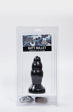 Анальная пробка рельефная Butt Bullet - Black, 14 см