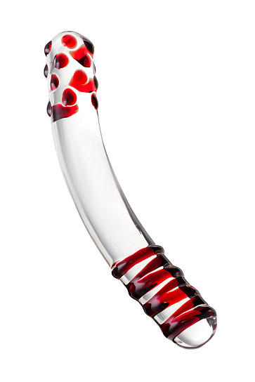 Двусторонний стеклянный фаллоимитатор, 19 см