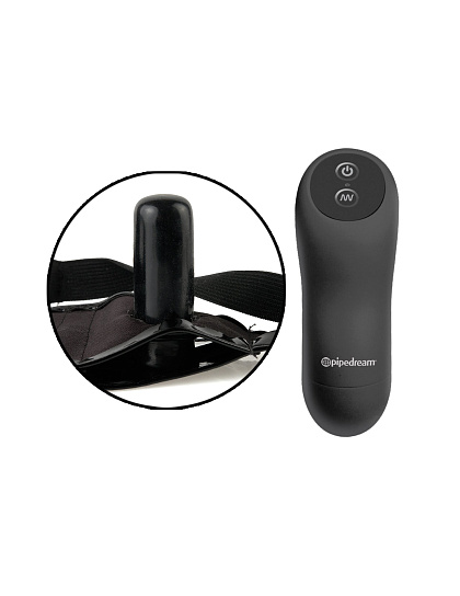 Страпон с вагинальной вибропробкой Remote Control Fantasy Strap-on, 18 см