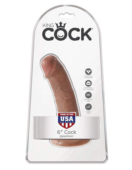 Фаллоимитатор на присоске 6 Cock 12.7 см, загорелый