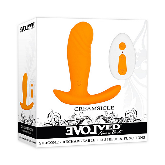 Яркий анальный вибростимулятор Evolved Creamsicle