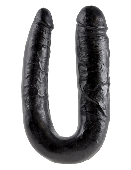 Фаллос двухголовый большой U-Shaped Large Double Trouble 17.8 см, черный