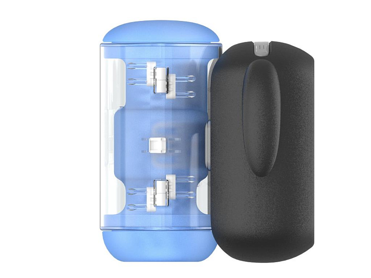 Вибромастурбатор Amovibe Black Knight с имитацией фрикций и подогревом