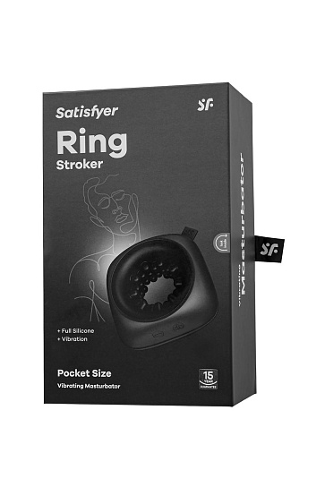 Вибромастурбатор нереалистичный Satisfyer Ring Stroker, силикон, чёрный