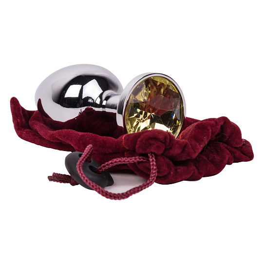 Мини-плаг из стали с желтым кристаллом