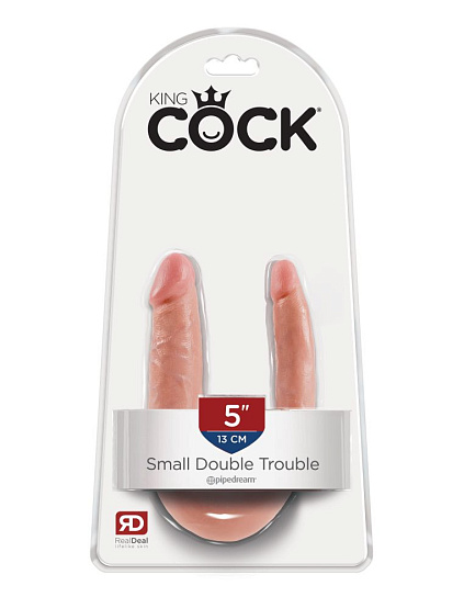 Реалистичный фаллоимитатор-мулат двухголовый U-Shaped 16.7 см, телесный