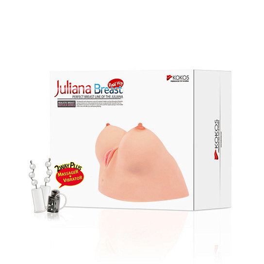 Kokos Juliana Breast мастурбатор с вибрацией Грудь-вагина с анусом