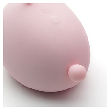 Вакуумный стимулятор клитора с вибрацией Зайка KisToy Miss KK, розовый